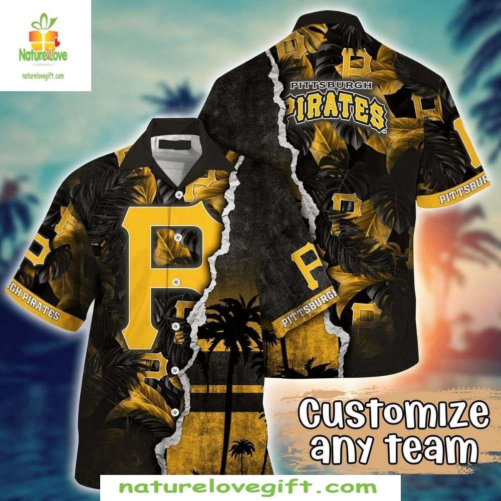Pittsburgh Pirates Hawaiian Shirt Custom Cali Sunset MLB Baseball Apparel