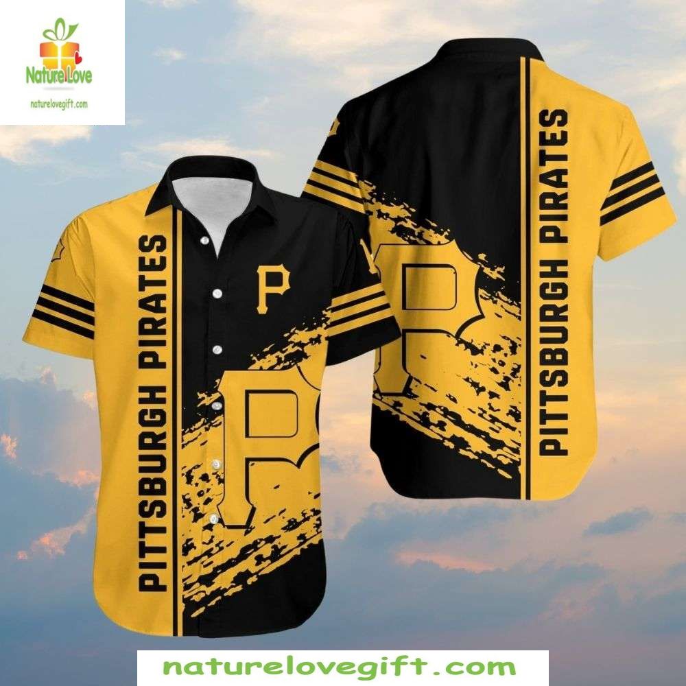 MLB Pittsburgh Pirates Hawaiian Shirt Abstract Splash Art Baseball Apparel