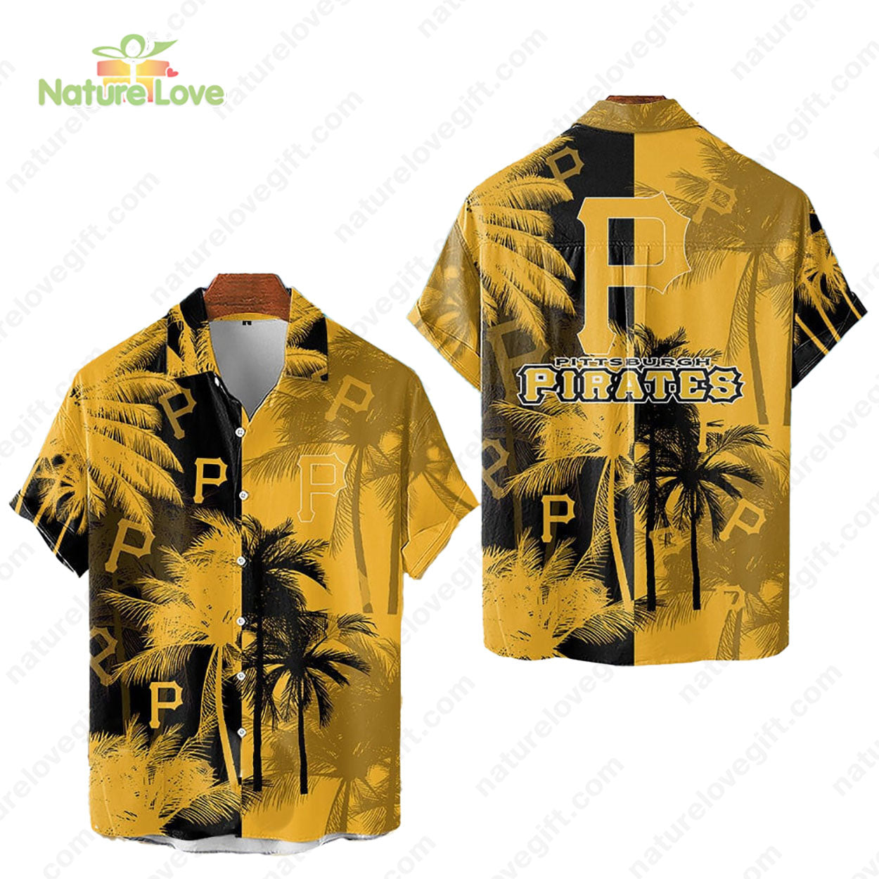 Pittsburgh Pirates Tropical Palm Trees MLB Hawaiian Shirt