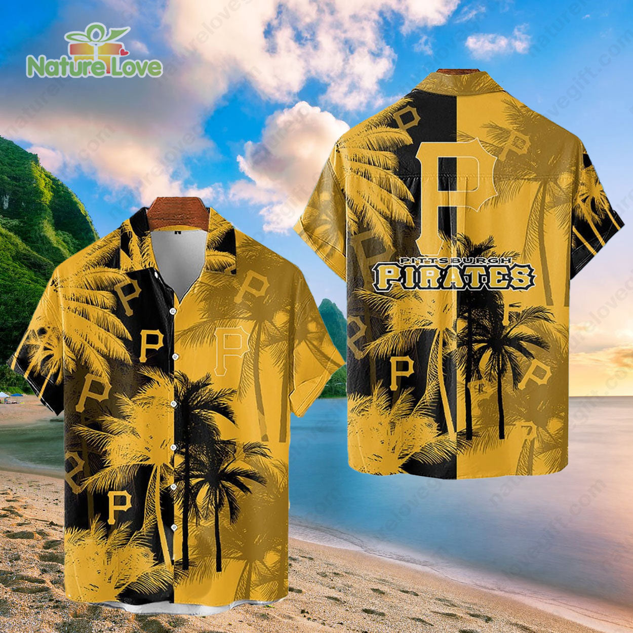 Pittsburgh Pirates Tropical Palm Trees MLB Hawaiian Shirt