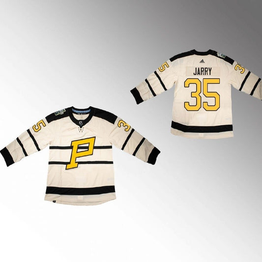 Pittsburgh Penguins #35 Tristan Jarry 2023 Winter Classic Primegreen Cream Jersey
