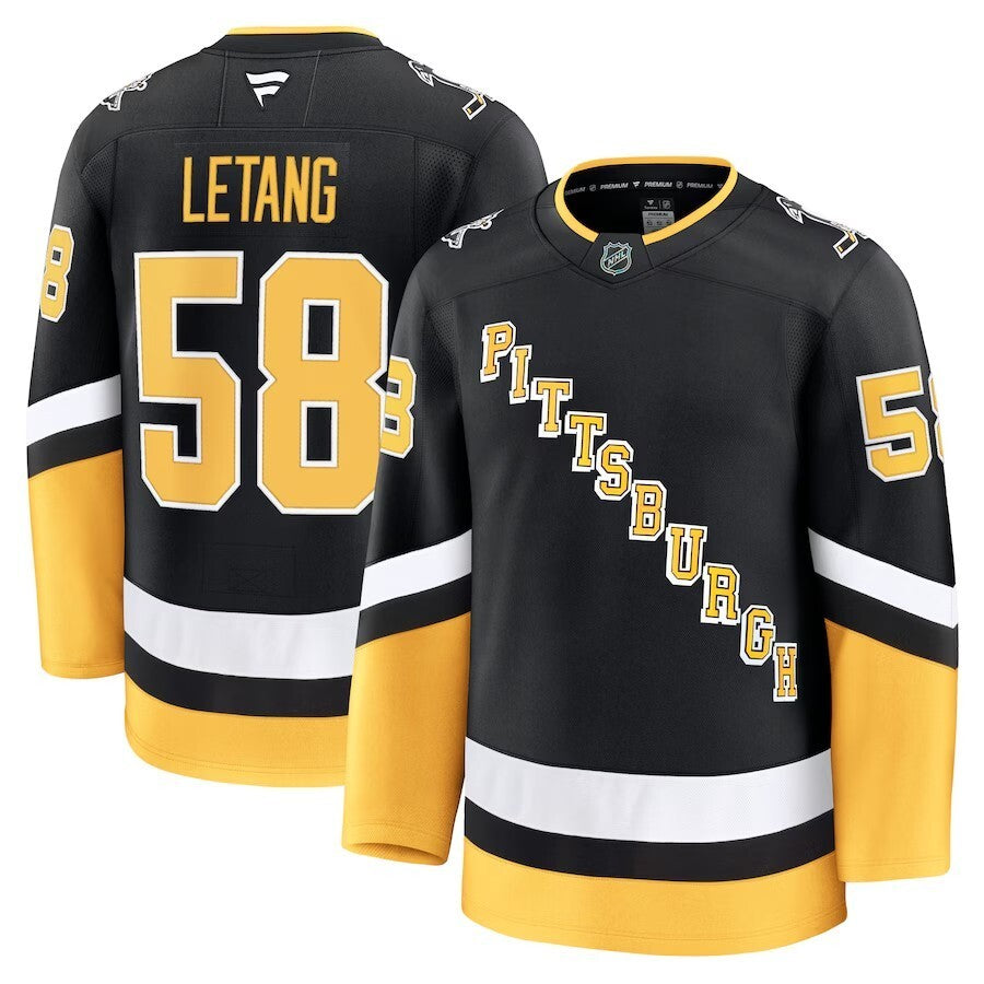 Pittsburgh Penguins #58 Kris Letang Alternate Premium Jersey - Black