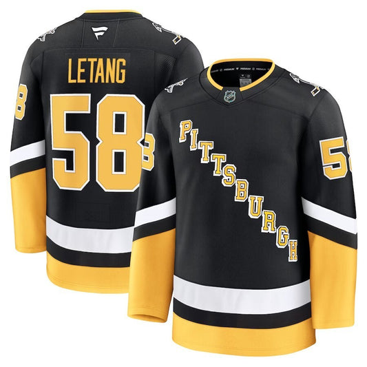 Pittsburgh Penguins #58 Kris Letang Alternate Premium Jersey - Black