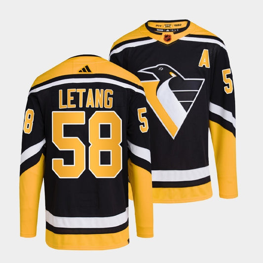 Pittsburgh Penguins #58 kris-letang-black-2022reverse-retro-2.0-authentic-primegreen-jersey