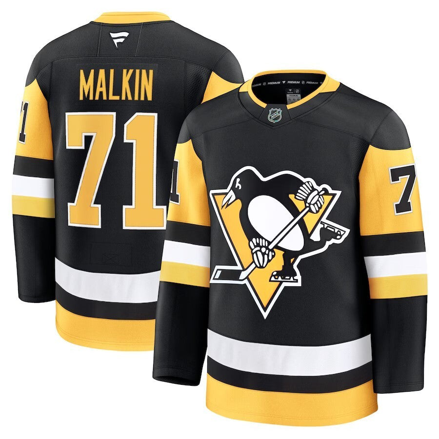 Pittsburgh Penguins #71 Evgeni Malkin Home Premium Jersey - Black
