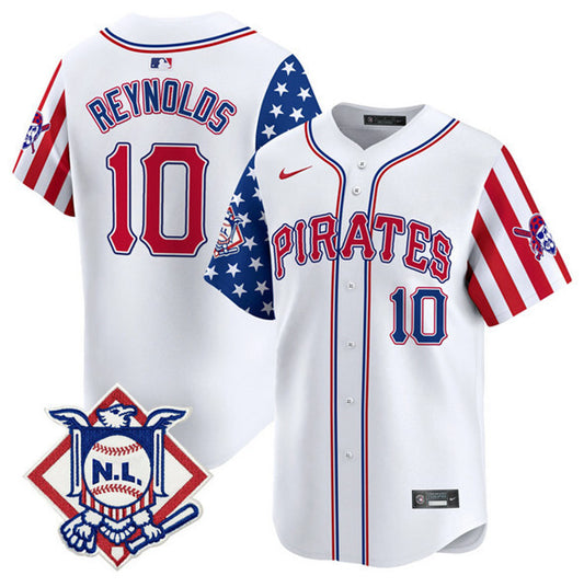 Pittsburgh Pirates #10 Bryan Reynolds White 2024 Fourth of July Vapor Limited