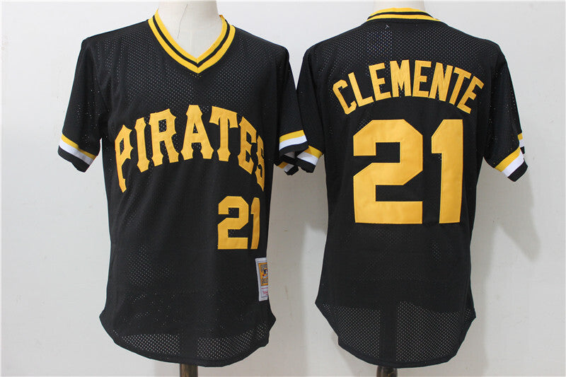 Pittsburgh Pirates #21 Roberto Clemente Mesh Throwback