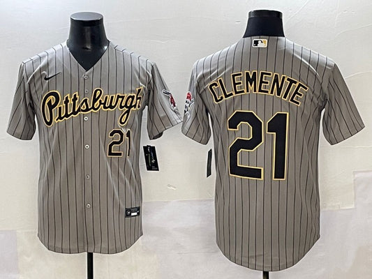 Pittsburgh Pirates #21 Roberto Clemente Pirates Retro Adult Style 1