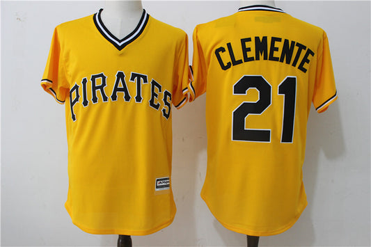 Pittsburgh Pirates #21 Roberto Clemente Yellow Retro Fan