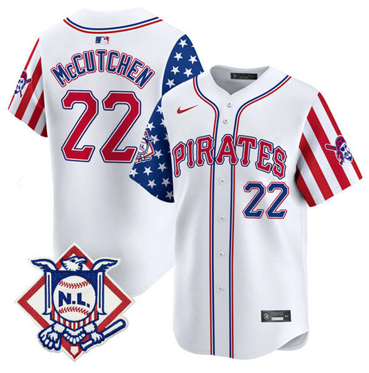 Pittsburgh Pirates #22 Andrew McCutchen White 2024 Fourth of July Vapor Limited