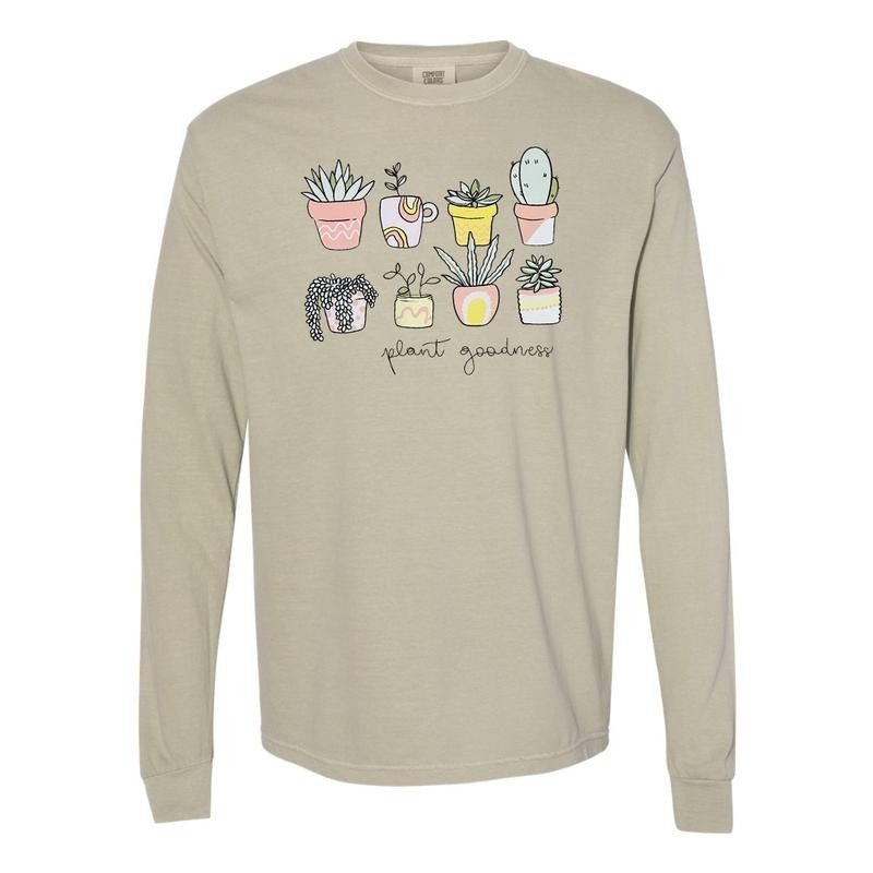 Plant Goodness Long Sleeve Comfort Colors T-Shirt Hoodie, Sweatshirt | InkThreadWorks.com