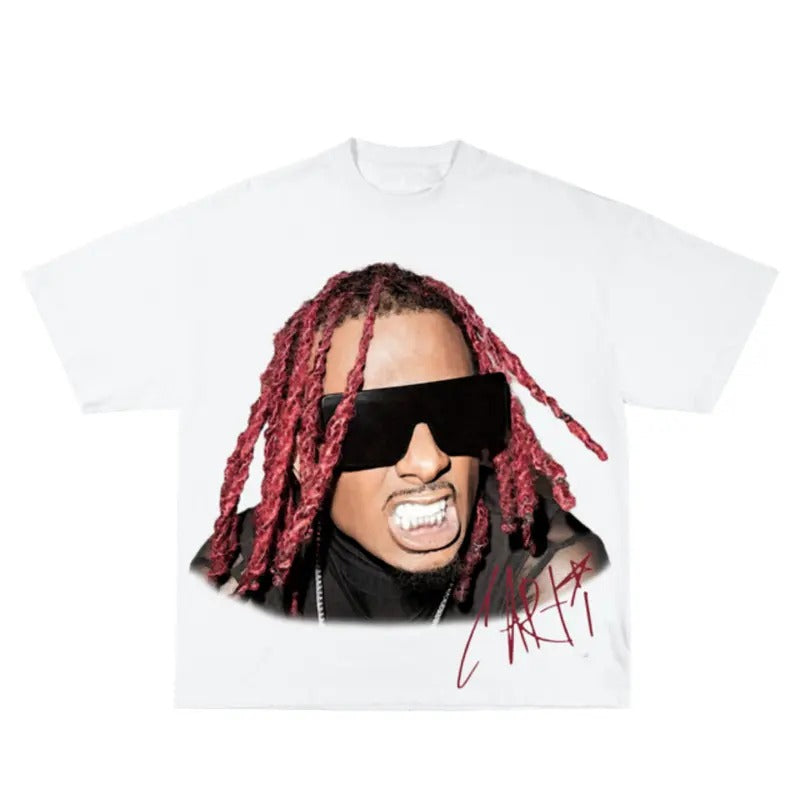 Playboy Carti Inspired Vintage Graphic T-shirt Heavy Cotton Tee Basketball 90 s Styled Shirt Hiphop Vibes Y2K Aesthetic Throwback Classic Big Face Celebrity Tee