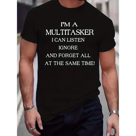 Plus Size Mens Graphic Tees - Hilarious Letter Designs, Oversized Casual Fit for Summer Fitness & Leisure - Trendy T-shirts for Men Made in USA