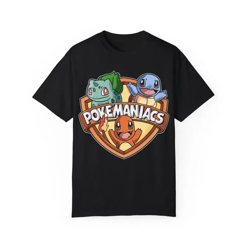 Pokemaniacs Logo T-Shirt, Pokémon Graphic T-Shirt, Anime Shirt