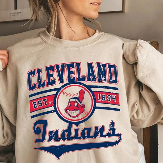 Cleveland Baseball Crewneck Sweatshirt EST 1984 - Unisex Fit, 50/50 Cotton/Polyester Blend - Pullover T-Shirts, Hoodie