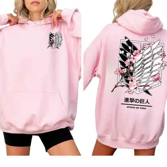 Anime Attrack On Titenn T-shirt/Sweatshirt/Hoodie Two Sides - 100% Cotton, Classic Fit, 50/50 Cotton/Polyester Blend, Classic Unisex, Long Sleeve, Hoodie & Sweatshirt