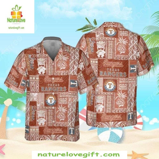 Texas Rangers Hawaiian Shirt Tropical MLB Baseball Apparel