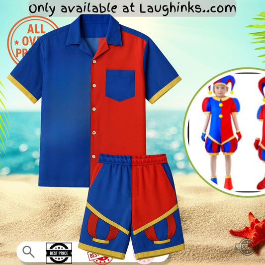 Pomni Costume Aop Hawaiian Shirt And Shorts