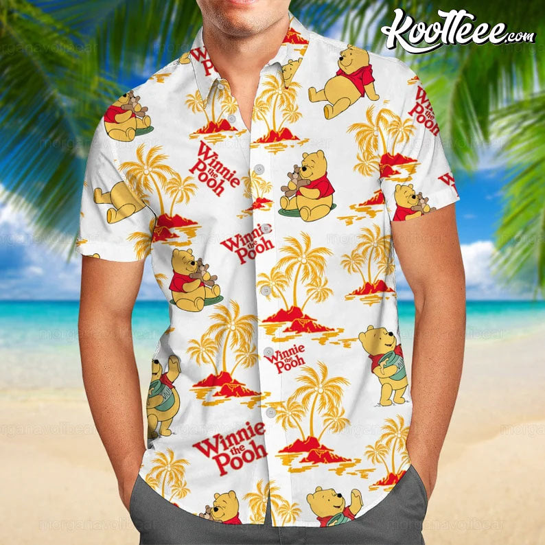 Pooh Bear Cute Cartoon Hawaiian Shirt And Shorts
