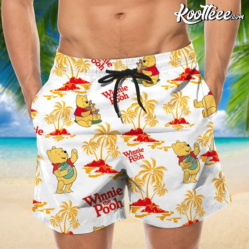Pooh Bear Cute Cartoon Hawaiian Shirt And Shorts