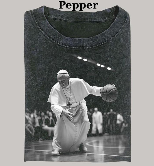 Pope Francis Vintage Shirt, Classic Pope Memorial T-Shirt, Graphic Basketball Tee, Gift Men Women Menswear Top Streetwear Casual