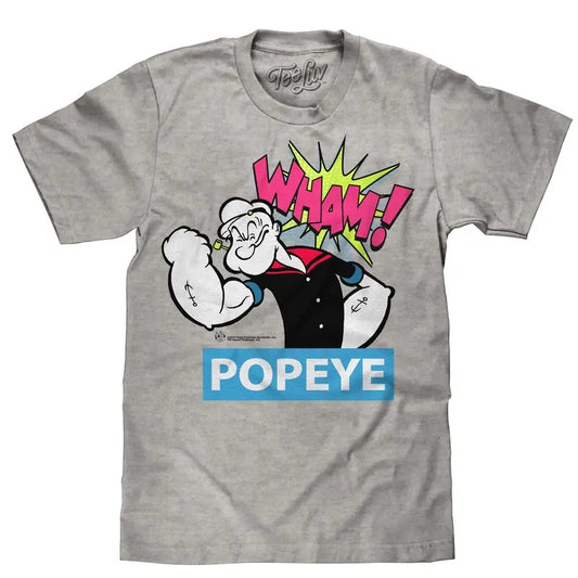 Popeye Big and Tall T-Shirt - Silver Gray Hoodie, Sweatshirt | InkThreadWorks.com