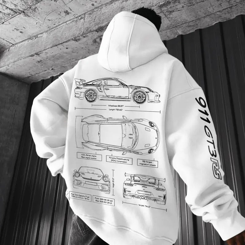 Porsche 911 GT3 RS Hoodie, Unisex, Menswear, Street Racing Shirt, Car Hoodie, Classic Cottonstyle{n002}2 Sweatshirt