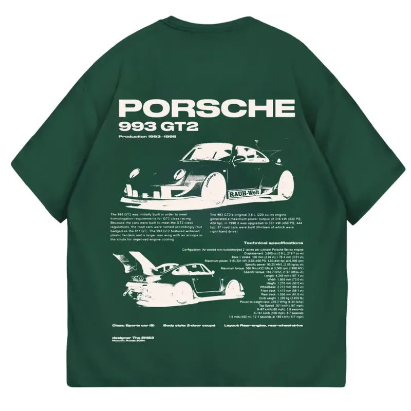 Porsche 993 GT2 T-shirt, Car Enthusiast Shirt, Car Clothing Hoodie, Sweatshirt | InkThreadWorks.com