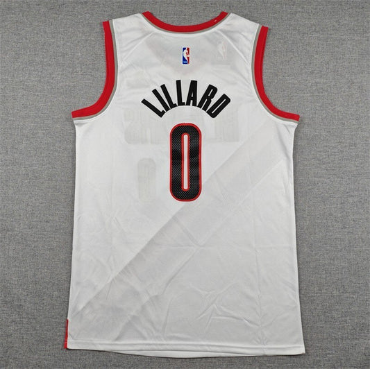 Portland Trail Blazers #0 Damian Lillard Trail Blazers 0 White Style 1