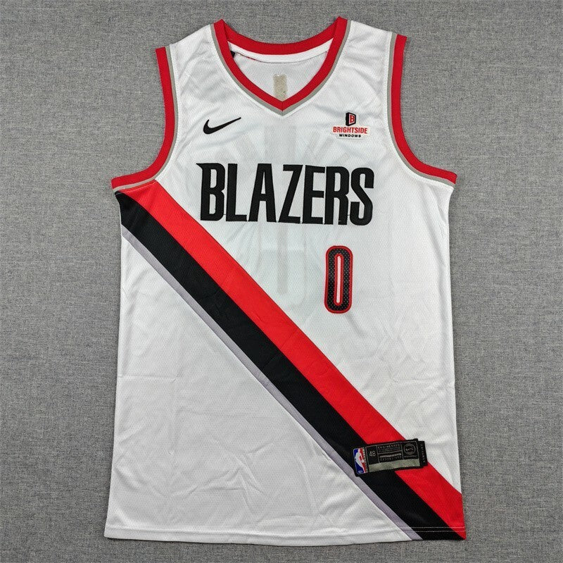 Portland Trail Blazers #0 Damian Lillard Trail Blazers 0 White Style 2