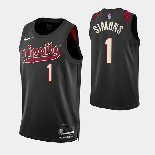 Portland Trail Blazers #1 Anfernee Simons 2023-24 City Edition Swingman Jersey