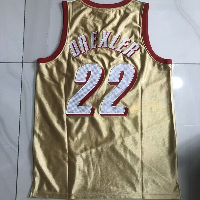 Portland Trail Blazers #22 Drexler 1991-92 authentic jersey gold Style 1