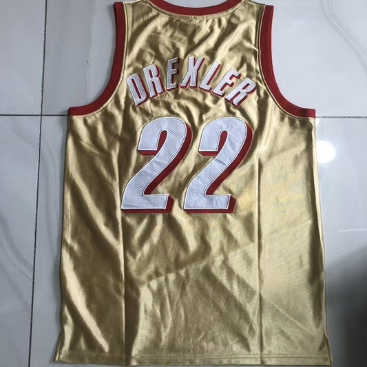 Portland Trail Blazers #22 Drexler 1991-92 authentic jersey gold Style 1