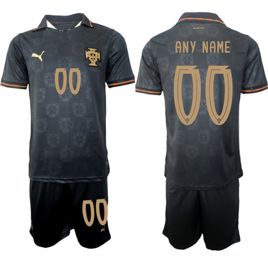 Portugal Team Custom Black 2026 World Cup Away Soccer Jersey Suit