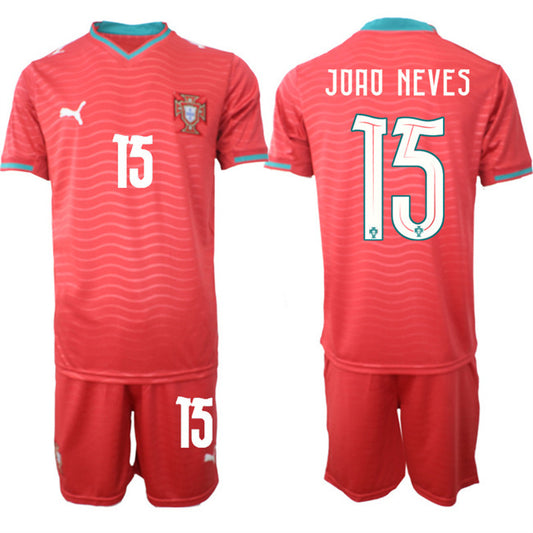 Portugal Team #15 João Neves Red 2026 World Cup Home Soccer Jersey Suit