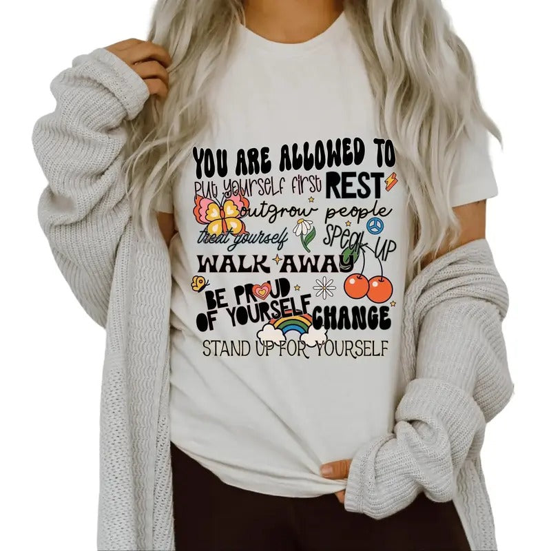 Positive Affirmation You Are Allowed To Rest T-Shirt. Perfect for Mother's Day Gift or a Special Self Care Gift Hoodie,...