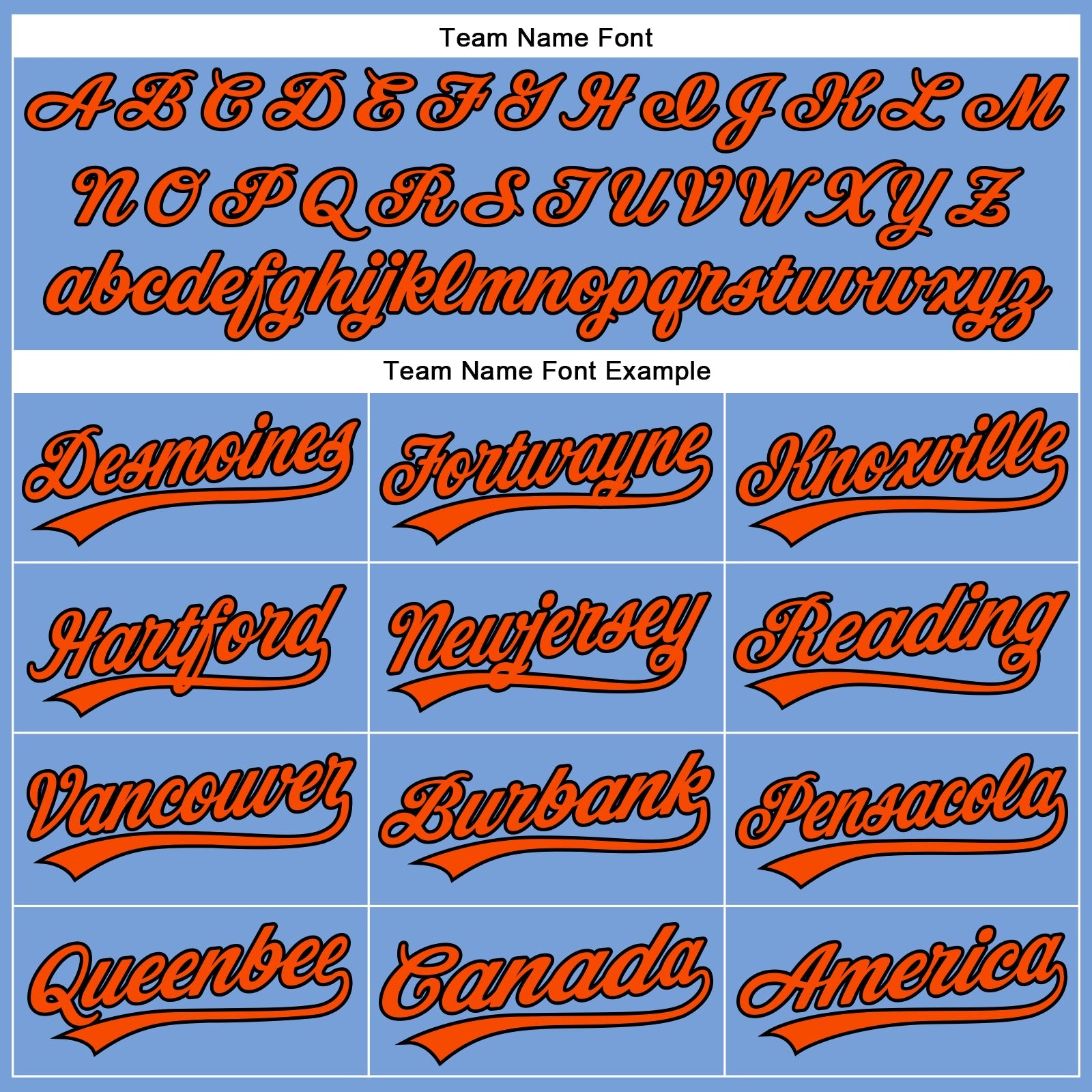 Custom Powder Blue Orange-Black Authentic Baseball Jersey