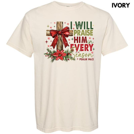 Praise Him Every Season Comfort Colors T-Shirt 'NLB' Hoodie, Sweatshirt | InkThreadWorks.com