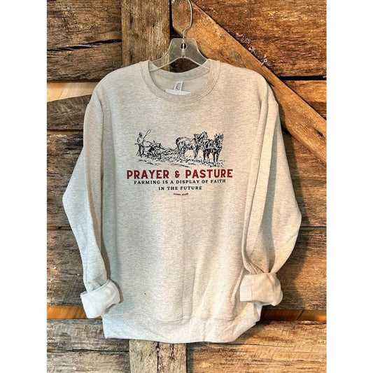 Prayer and Pasture  Hoodie and Sweater; T-shirt Cotton Menswear Polyester Tops Sweatshirt | InkThreadWorks.com