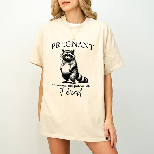 Pregnant Raccoon Shirt Feral Shirt Sweatshirt Hoodie, Funny Pregnancy Shirt Im Pregnant Shirt Soon To Be Mom Pregnant...