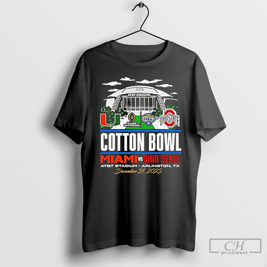 Premium 2025 Cotton Bowl Ohio State Vs Miami Att Stadium T-Shirts, Hoodie, Sweatshirt | InkThreadWorks.com