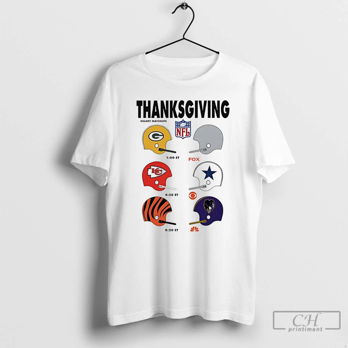 Premium 2025 Thanksgiving Football Helmet Matchups T-Shirts, Hoodie, Sweatshirt | InkThreadWorks.com