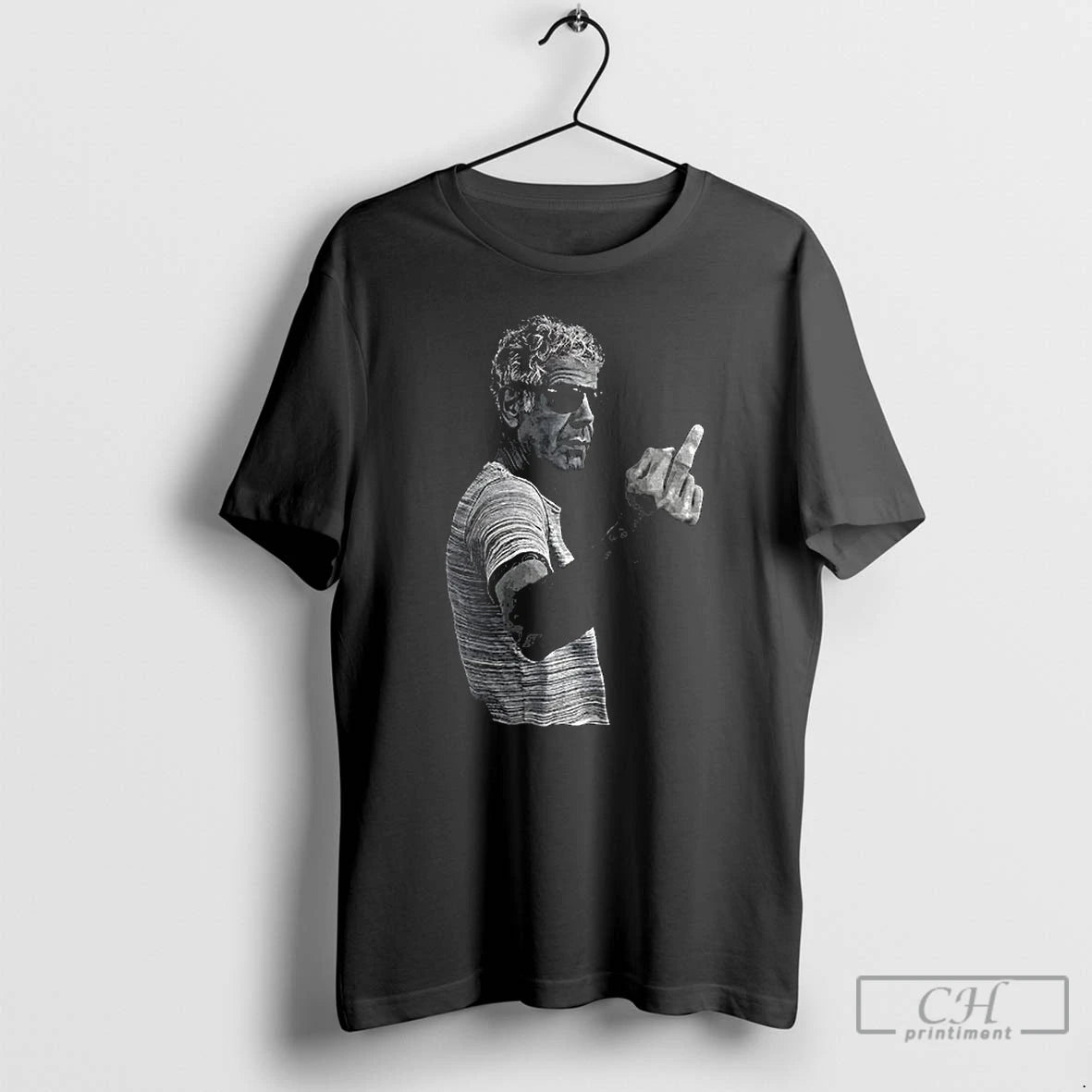 Premium Anthony Bourdain Middle Finger Photo Vintage T-Shirts, Hoodie, Sweatshirt | InkThreadWorks.com