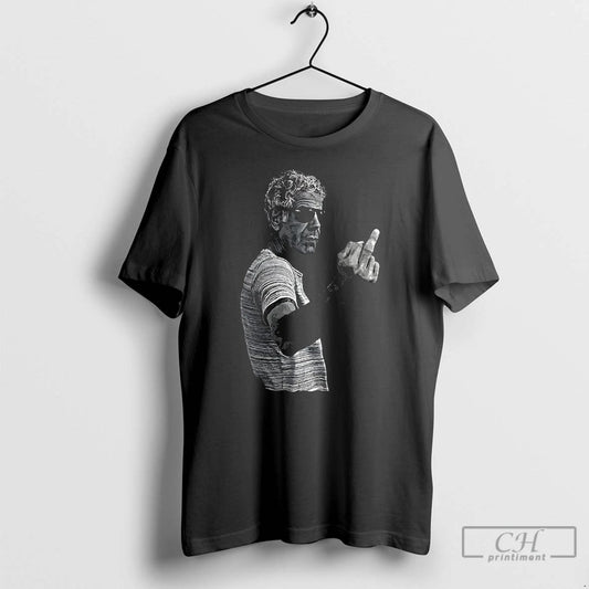 Premium Anthony Bourdain Middle Finger Photo Vintage T-Shirts, Hoodie, Sweatshirt | InkThreadWorks.com