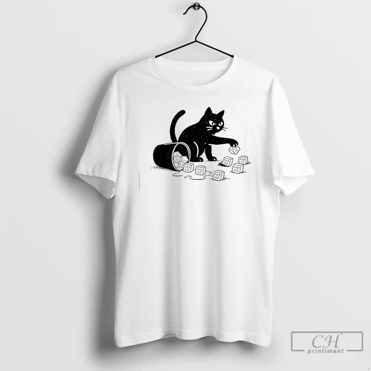Premium Black Cat Fuck Ice Anti Trump T-Shirts, Hoodie, Sweatshirt | InkThreadWorks.com