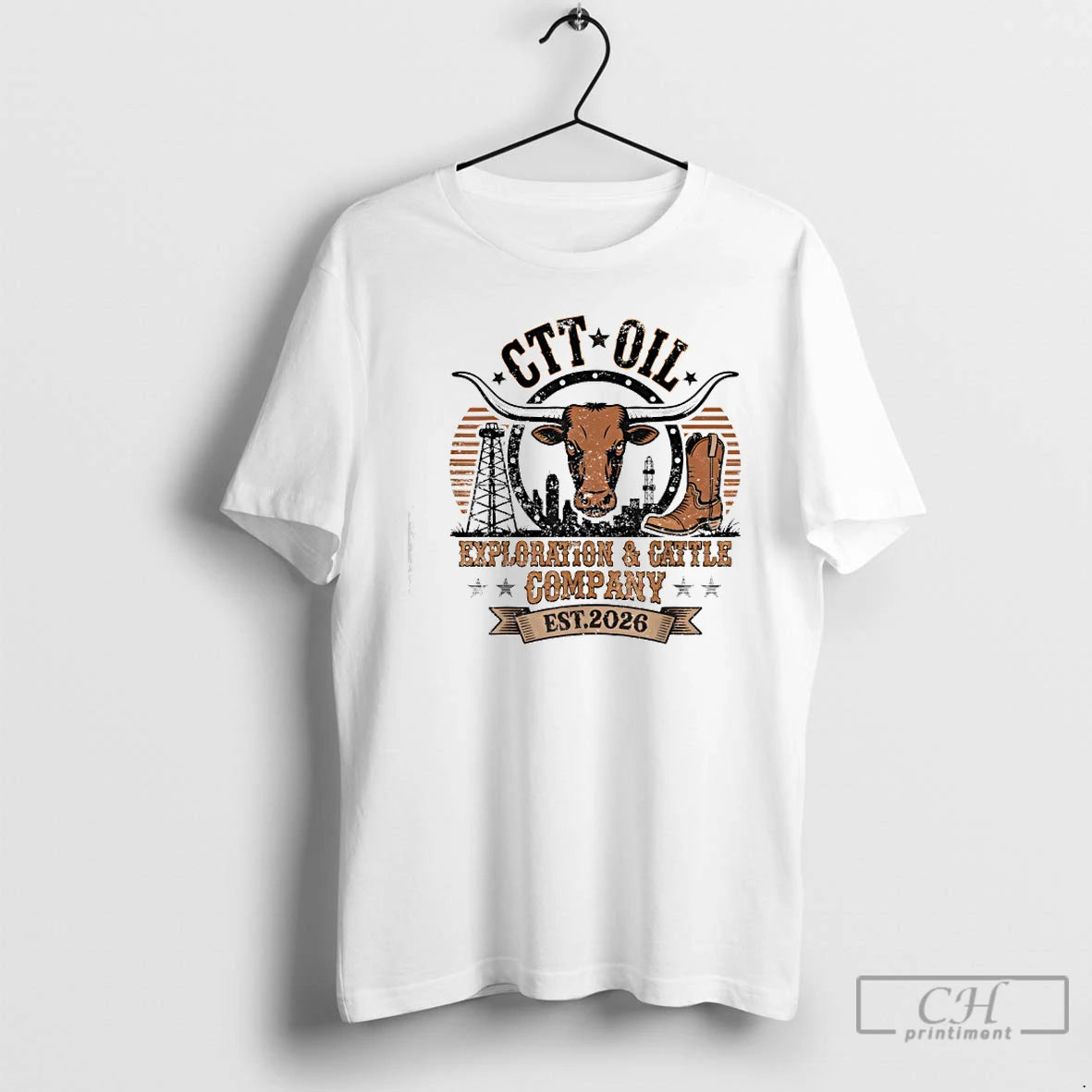 Premium Ctt Oil Exploration Cattle Company Texas Funny Logo T-Shirts, Hoodie, Sweatshirt | InkThreadWorks.com