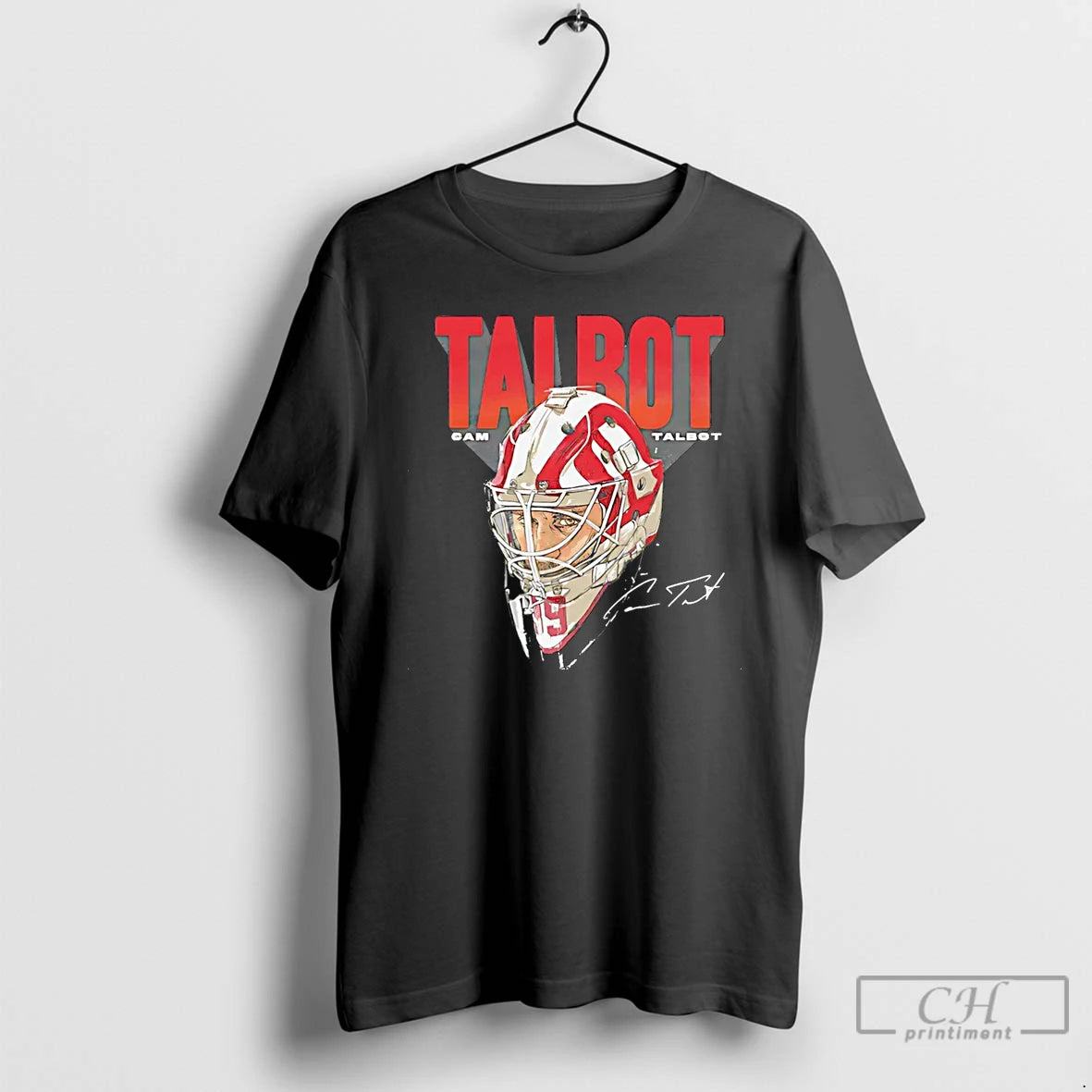 Premium Cam Talbot Detroit Goalie Mask Signature Christmas T-Shirts, Hoodie, Sweatshirt | InkThreadWorks.com