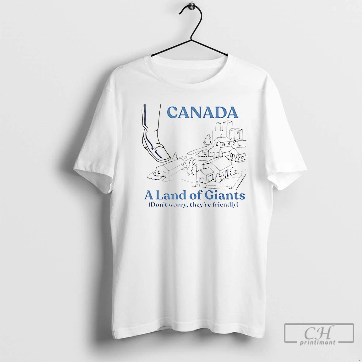 Premium Canada A Land Of Giants Dont Worry Theyre Friendly Christmas T-Shirts, Hoodie, Sweatshirt | InkThreadWorks.com