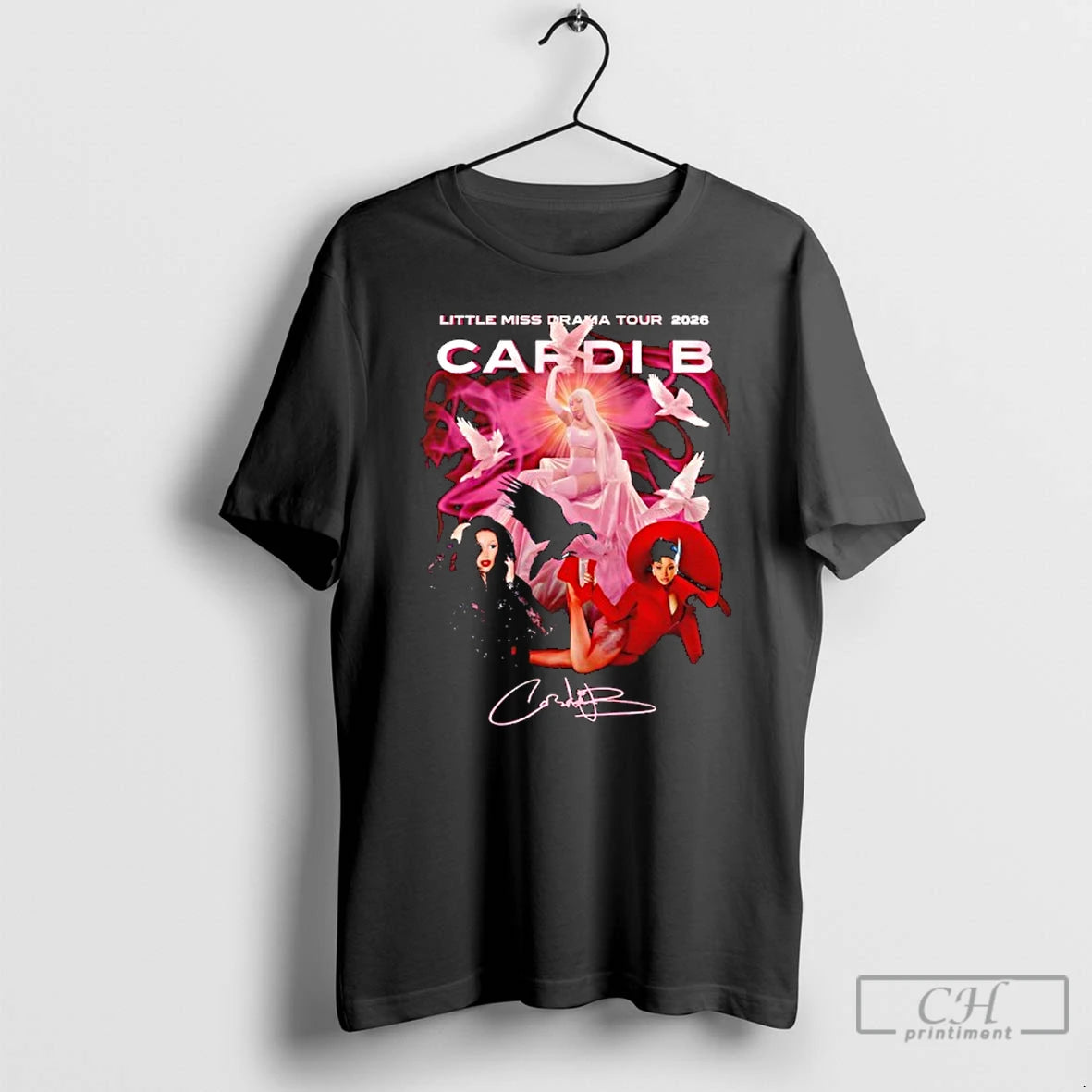 Premium Cardi B With Little Miss Drama Tour 2026 Signature Graphic T-Shirts, Hoodie, Sweatshirt | InkThreadWorks.com