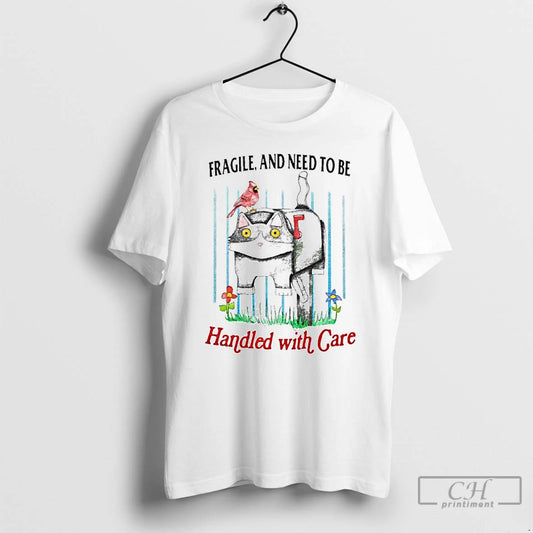 Premium Cat Fragile And Need To Be Handled With Care Ornaments T-Shirts, Hoodie, Sweatshirt | InkThreadWorks.com